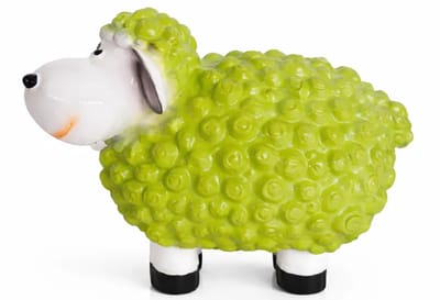 Schaap Beeldje – Decoratie voor Tuin en Interieur – Polyester – 15 cm – Groen