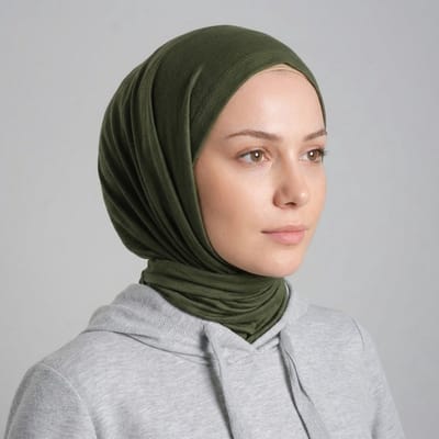FIRASET Kaki Praktische Instap-Sjaal van Viscose Jersey - Hoofddoek - Hoofddeksel - Hijab – Turks Fabriqa