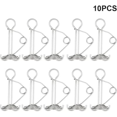 Lot de 10 piquets de terrasse à ressort portables en acier inoxydable pour auvent, tente, auvent, accessoires de randonnée en plein air white