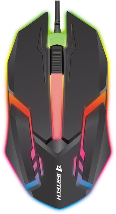 Jertech M200 gaming muis – bedrade USB muis met RGB verlichting – ergonomische computermuis 1200 DPI – optische gaming mouse – 3 knoppen – 1000Hz polling rate – precisie gamer muis voor pc laptop links en rechts