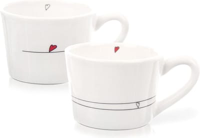 Mokken Keramiek HART 200 ml 2 stuks - Set - Bekers - Koffiebekers - Kopjes - Koffiemok