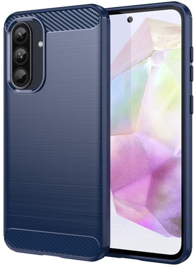 Coverup Hoesje - Geschikt voor Samsung Galaxy A36 / A56 Hoesje - Coverup Armor Brushed TPU Back Cover - Blauw