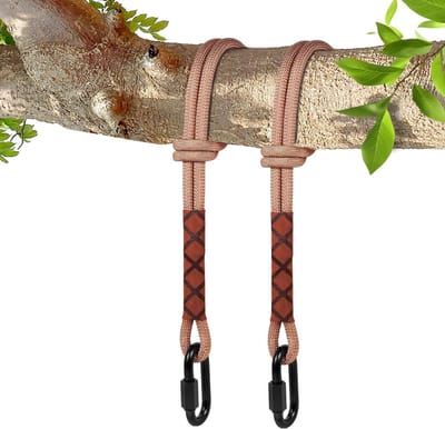 Hangtouw Set - Schommelbanden - Hangmat Ophangen - Verstelbaar Met Haak - 1.5 Meter - Bruin