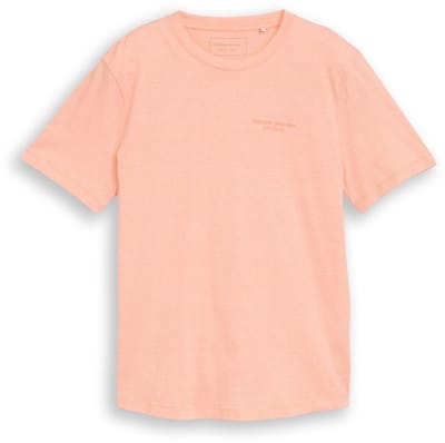Tom Tailor Denim - T-shirt met fijn streepmotief - Maat XXL - peach orange white fine stripe