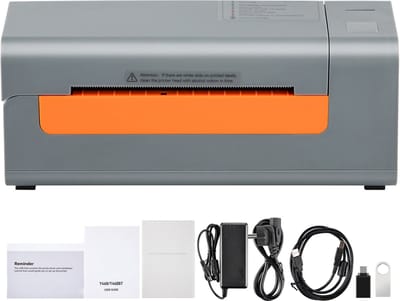 Thermische labelprinter, 203 DPI, 60 ppm voor 4x6 verzendpakketten, USB, automatische labelherkenning, compatibel met Windows/MacOS/Linux, Amazon, eBay, Etsy, UPS, grijs