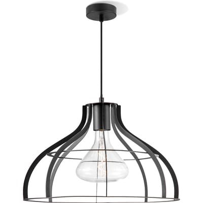Home Sweet Home - Moderne Hanglamp Blank - hanglamp gemaakt van Metaal - Zwart - 40/40/131cm - Pendellamp geschikt voor woonkamer, slaapkamer en