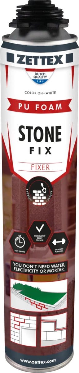 Stonefix Steenlijm - PU Blokkenlijm voor Stapelblokken - 750 ml - Binnen & Buiten - Extra sterk - Beige