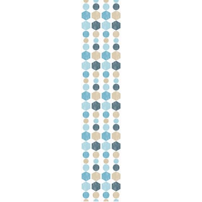 Voorgelijmd vliesbehang - BOHO ETHNIC BLUES - 1 rol van 300x60cm