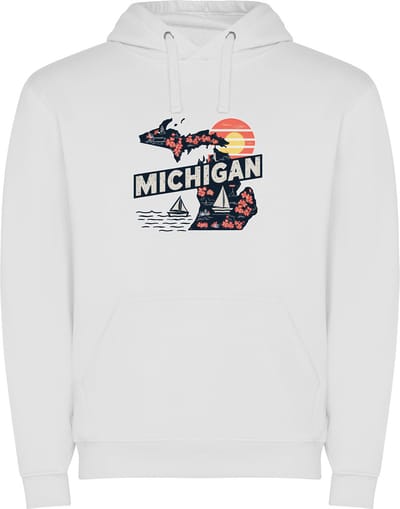 Witte Wanna have hoodie voor de echter Amerika / Verenigde Staten liefhebber, de Amerikaanse staat Michigan Print Full Color Color merk Roly maat S