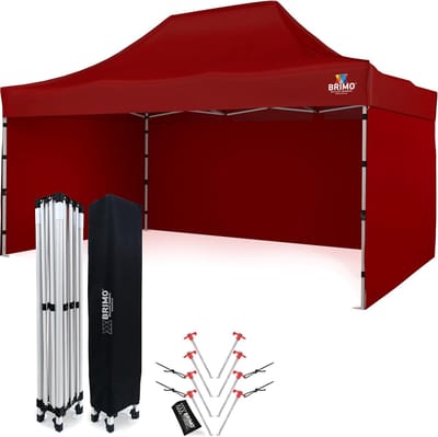 Vouwbaar Paviljoen - Feesttent Tuin - Buitenfeest Organiseren - 100% Waterdicht Dak - 3x4.5 Meter - Rood