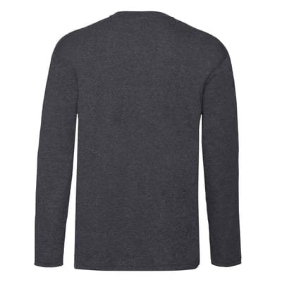 Fruit of the Loom Heren Valueweight Heather T-shirt met lange mouwen (Donkere Heide Grijs)