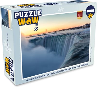 Puzzel Zonsondergang bij de Niagarawatervallen in Noord-Amerika - Legpuzzel - Puzzel 1000 stukjes volwassenen