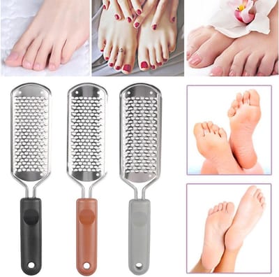 Voetrasp voor Pedicure - Eeltverwijderaar en Voetverzorgingshulpmiddel in 3 Kleuren - Dode huid Slijpen Schuren - Voetraspvijl (bruin)