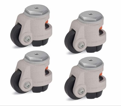Set van 4 - Zelfnivellerende zwenkwiel met 72 mm wiel, Blickle, draagvermogen 750 kg, HRIG-POA 72