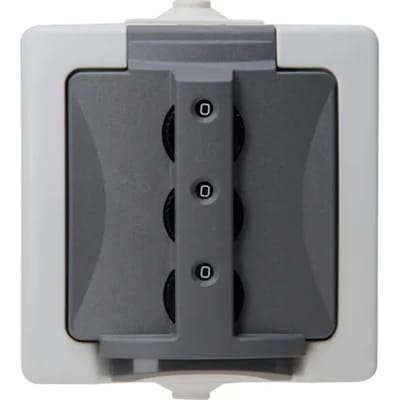 Sencys Inbouw Stopcontact Denver + Cijferslot Spatwaterdicht Grijs