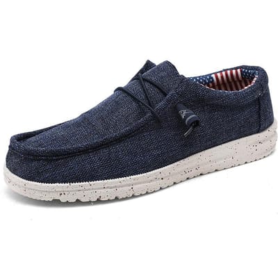 Heren Canvas Loafers Herfst Heren Gevulkaniseerde Schoenen Ademend Lichtgewicht Wandelen Outdoor Sportschoenen Canvas Schoenen 43 blauw