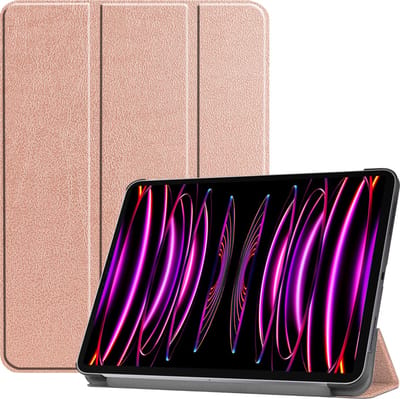 Hoesje - Geschikt voor Apple iPad Pro (2022) - 11 inch - 4e generatie - Dun & Stevig - Hardcover Book Case - Trifold Bookcase Hoes - Hard Cover - Tablethoes - Rosé goud