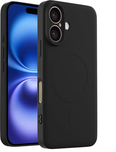 YPCd - MagSafe Backcover voor Apple iPhone 16 Plus – Shockproof Siliconen Hoesje met Verhoogde Randen & Draadloos Opladen – Zwart