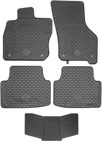 Max-Dywanik Doma Serie - Rubber Automattenset - Geschikt voor Cupra/Seat/Škoda - Inclusief Middenconsole Bescherming - Hoogwaardig en Geurloos