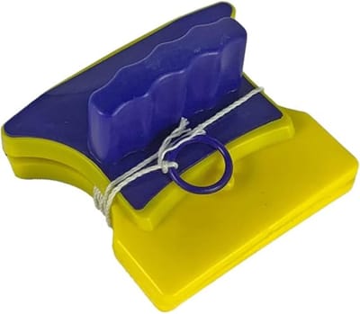 RWB® Magnetische Ramenwasser - Ramenwasser - Ramenwisser - Blauw/Geel - 12cm x 12cm x 6cm