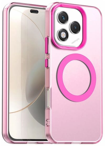 MagSafe Compatibel Backcover Hoesje Geschikt voor Honor 400 Lite - Roze & Semi-Transparant Design - Stijlvol & Goede Bescherming