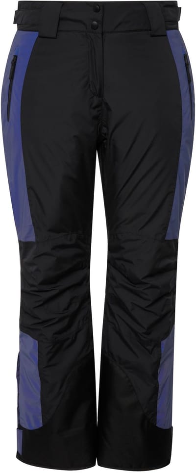 Ulla Popken - Dames - Skibroek reflector waterdicht klittenband sneeuwvanger - Zwart - Maat 42