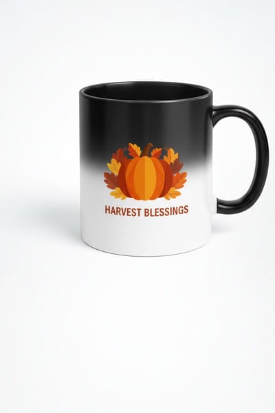 Magische Mok Herfstzegeningen - Warmtegevoelige Koffiemok met Pompoen Design
