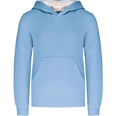 Kariban Kinder hooded sweater met gecontrasteerde capuchon K453 - Sky Blue / White - 6/8 Y (6/8 ans)