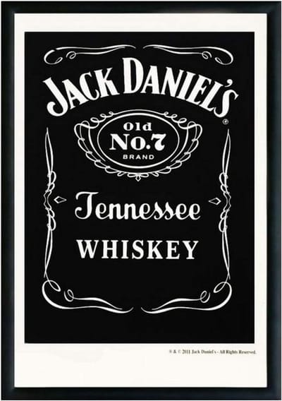 Wandspiegel met Jack Daniels Black Opdruk, 20x30 cm