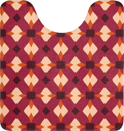 WC mat met uitsparing 55x60 cm - Antislip - Retro - Patroon - Kleurrijk - Toiletmat met uitsnijding - Vloermat - Douchemat - Toilet tapijt - Toiletmatten