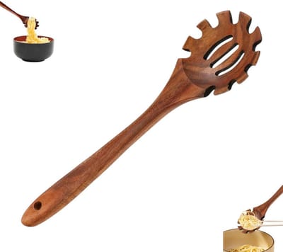 1 stuk - Opscheplepels - Noedellepel - Noedellepel met lange steel - 28*7cm - Hoogwaardige Spaghettitang - Pasta Opscheplepel - Lepel met lange steel - Houten roerlepel - Houten serveerlepel - Keukenroerlepel