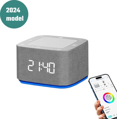 Kiddel 2-1 Alarm Wekkerradio Slaaptrainer met White Noise Geluiden en LED verlichting – Slaap trainer Voor Volwassenen en Kinderen -witte ruis digitale wekker