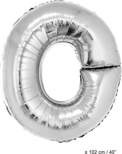 ESPA - Enorme zilverkleurige aluminium letter ballon - Letter " O "
