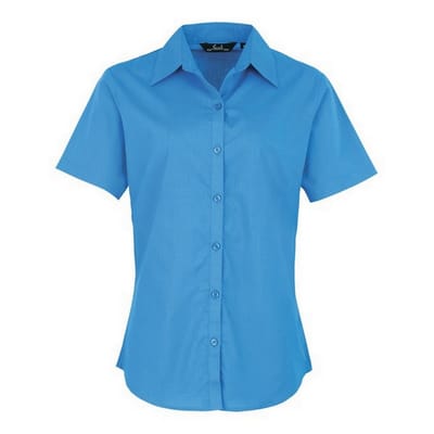 Premier Popeline blouse met korte mouwen / Gewoon werkoverhemd (Saffier)