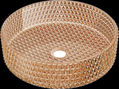 Mexen Aura glazen opzetwastafel 39 x 39 cm, roze goud - 24013968