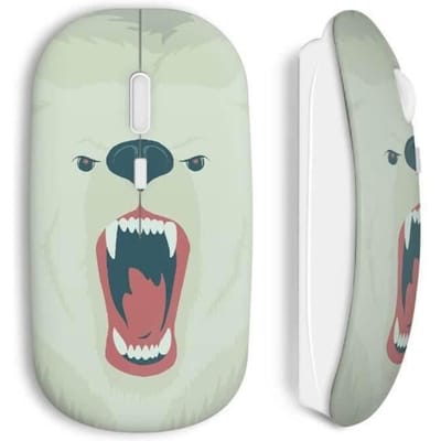 Souris - Ourson - Blanc - Sans Fil - USB - Compatible Mac et PC