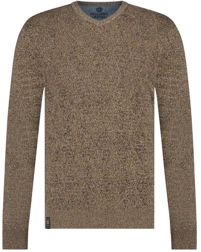 Fellows United Pullover V-neck Argyle Fantasy Oker (32.1120 - 151)