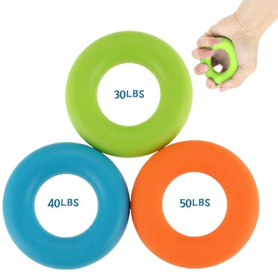 Set van 3 Hand Trainers voor Gripsterkte - Silicone Vinger- en Voorarm Trainer