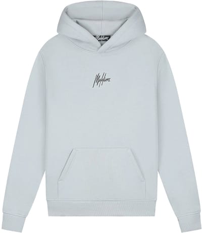 Malelions striped signature hoodie in de kleur grijs.