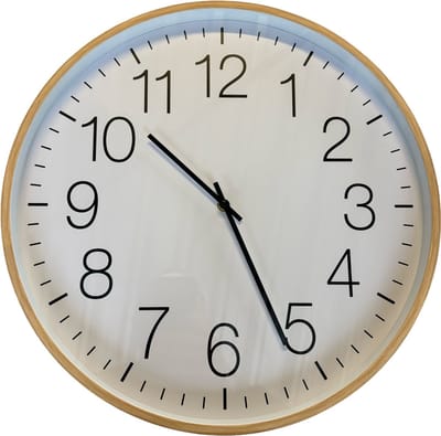 Hauskraft Wandklok - 45cm - Lichtbruin - Decoratieve Klok