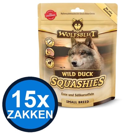 6x Wolfsblut - Squashies Wild Duck Small Breed - Hondenvoer Droogvoer - 350 g