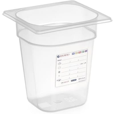 HENDI Gastronorm container – luchtdicht – 2,4L – transparant – 176x162x150 mm