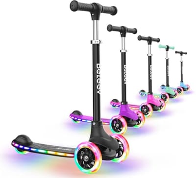 Scooter voor Kinderen van 3 tot 8 Jaar - Hoogte Verstelbaar, LED Verlichting, Antislip Dek, 3 Wielen, Maximale Belasting 50 kg