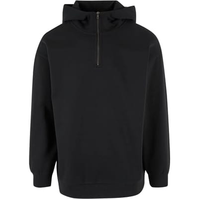 Urban Classics - Zipped High Neck Hoodie/trui - S - Zwart