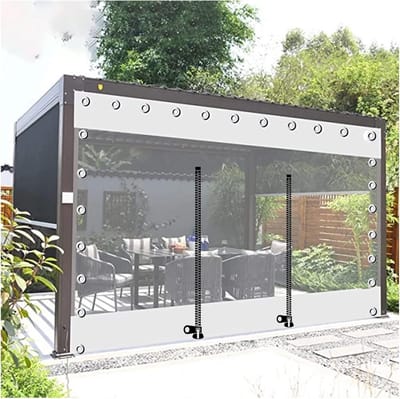 Transparant Waterdicht Buitengordijn voor Pergola en Patio met Rits
