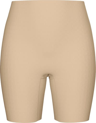 Naadloze hoge dames boxershort met lange pijpjes - Seamless - Korte legging - Broekje voor onder jurk - Beige / XS/S