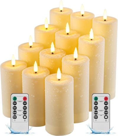 Waterdichte LED Kaarsen - Decoratieve Lampjes - Buiten Verlichting - Inclusief Afstandsbediening - Meerdere Hoogtes - Ivoor Wit