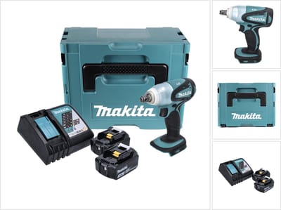 Makita DTW 251 RFJ accu slagmoersleutel 18 V 230 Nm 1/2" + 2x oplaadbare accu 3.0 Ah + lader + Makpac