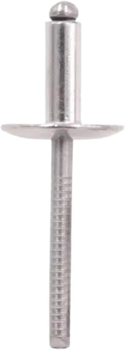 Blindklinknagels - Roestvrij staal - Bevestigen van metaal - Grote flens - 4.8x12 mm - Zilverkleurig