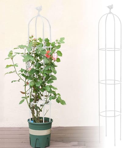 Hoge Tuin Trellis voor Klimplanten - Stalen Obelisk Ondersteuning voor Binnen en Buiten, Ideaal voor Bloemen, Groenten en Klimrozen